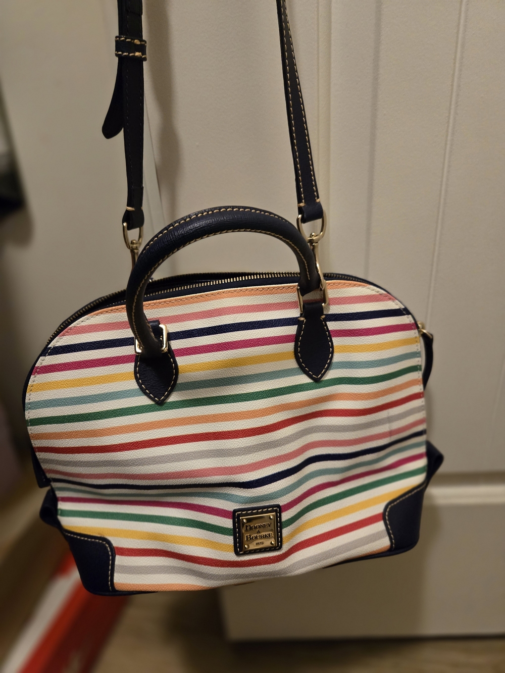 Dooney & Bourke Multicolor Striped Dome Satchel